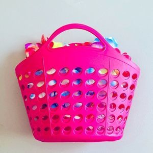 Multi-Purpose Plastic Hand Baskets w/ Handles  - Pink